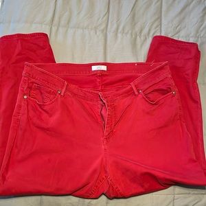 Loft modern skinny red jeans size 22